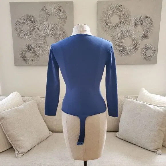 🔆 FREE PEOPLE 🔆 'Truth or Square' Long Sleeve Bodysuit - [Small in Blue] - Picture 10 of 16